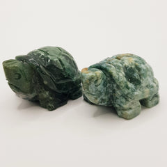 Schutzschildkröte aus Moosachat - World of Crystals