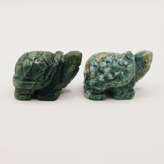 Schutzschildkröte aus Moosachat - World of Crystals