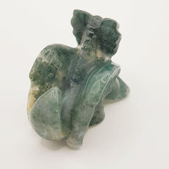 Mini Schutzdrache aus Moosachat - World of Crystals