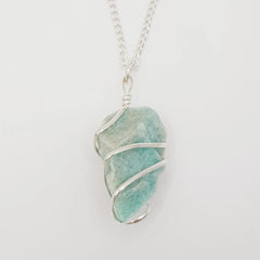 Amazonit-Rohstein Halskette – 3-4cm, Handgefertigt - World of Crystals