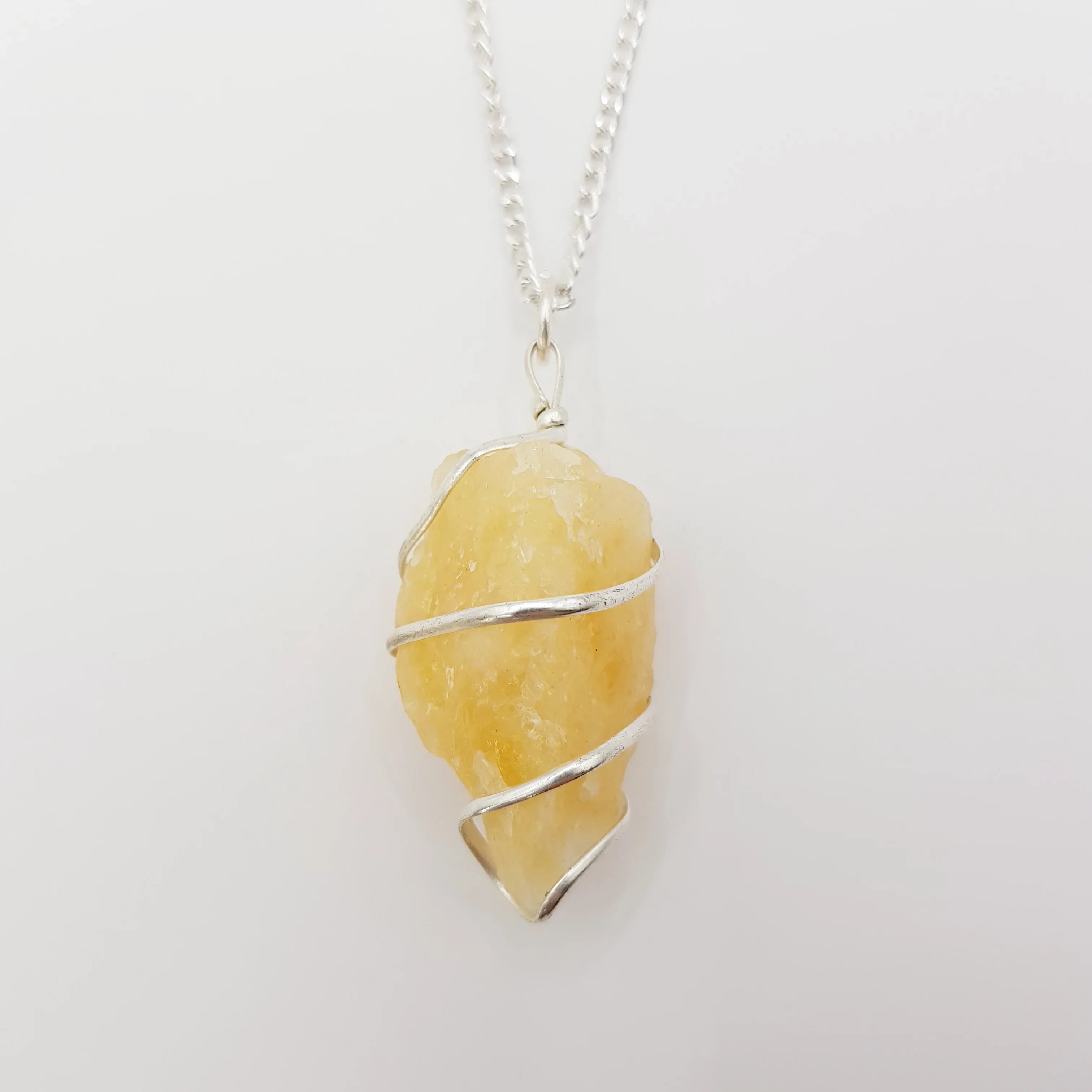 Citrin-Rohstein Halskette – 3-4cm, Handgefertigt - World of Crystals