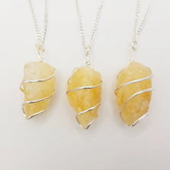 Citrin-Rohstein Halskette – 3-4cm, Handgefertigt - World of Crystals