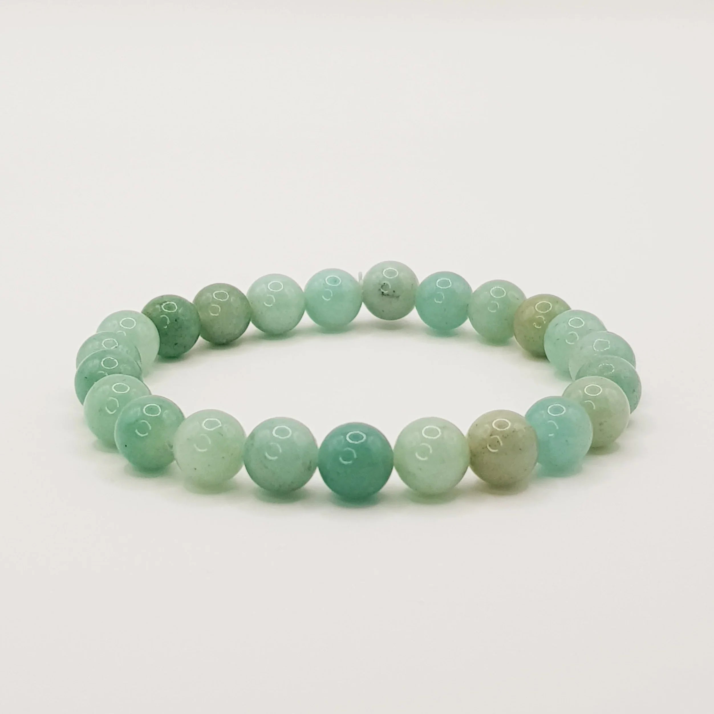 Amazonit-Perlenarmband – One-Size, Dehnbar, Handgefertigt - World of Crystals
