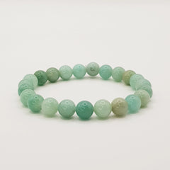 Amazonit-Perlenarmband – One-Size, Dehnbar, Handgefertigt - World of Crystals