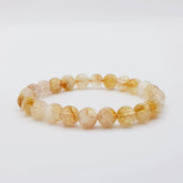 Citrin-Perlenarmband – One-Size, Dehnbar, Handgefertigt - World of Crystals