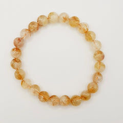 Citrin-Perlenarmband – One-Size, Dehnbar, Handgefertigt - World of Crystals