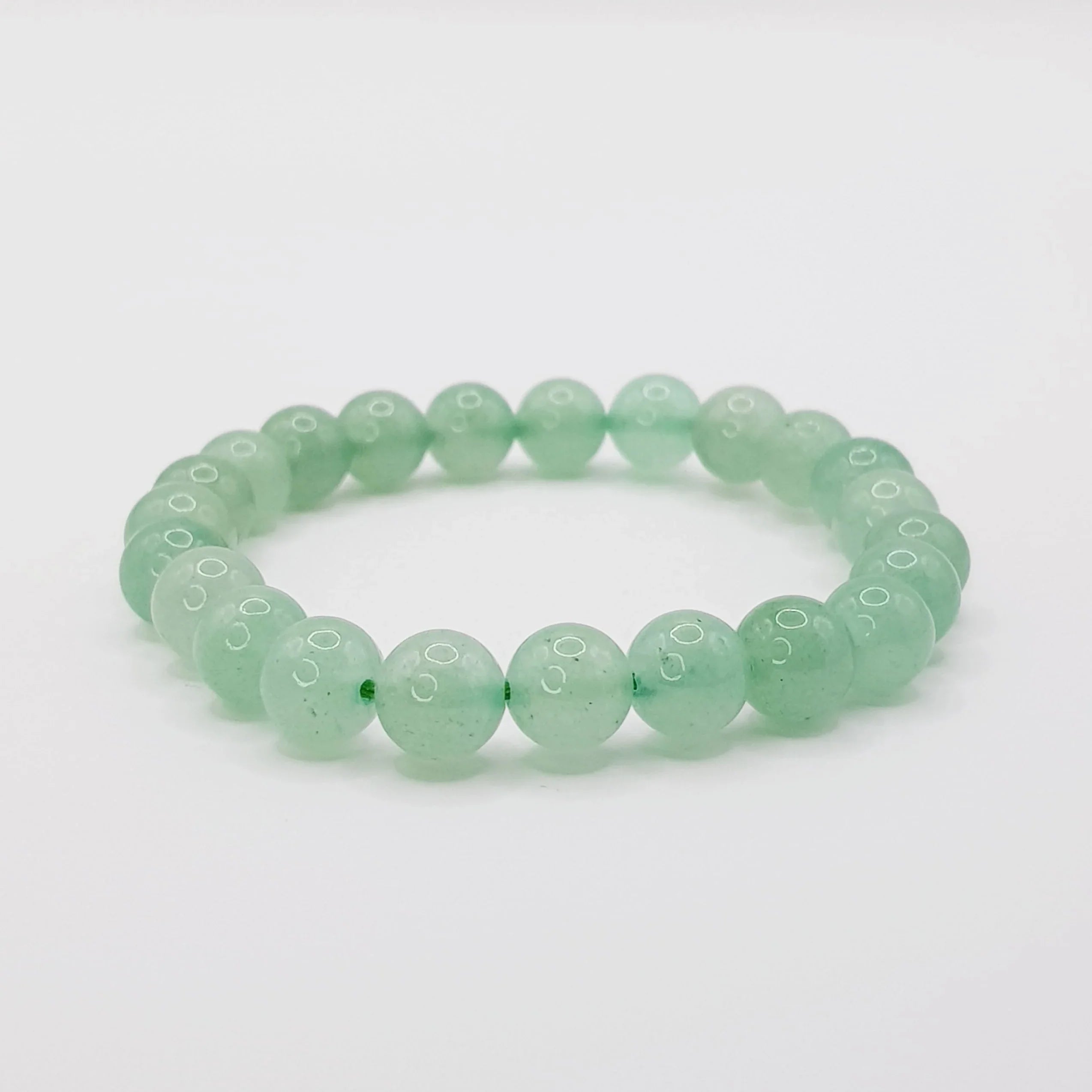 Grüner Aventurin-Perlenarmband – One-Size, Dehnbar, Handgefertigt - World of Crystals