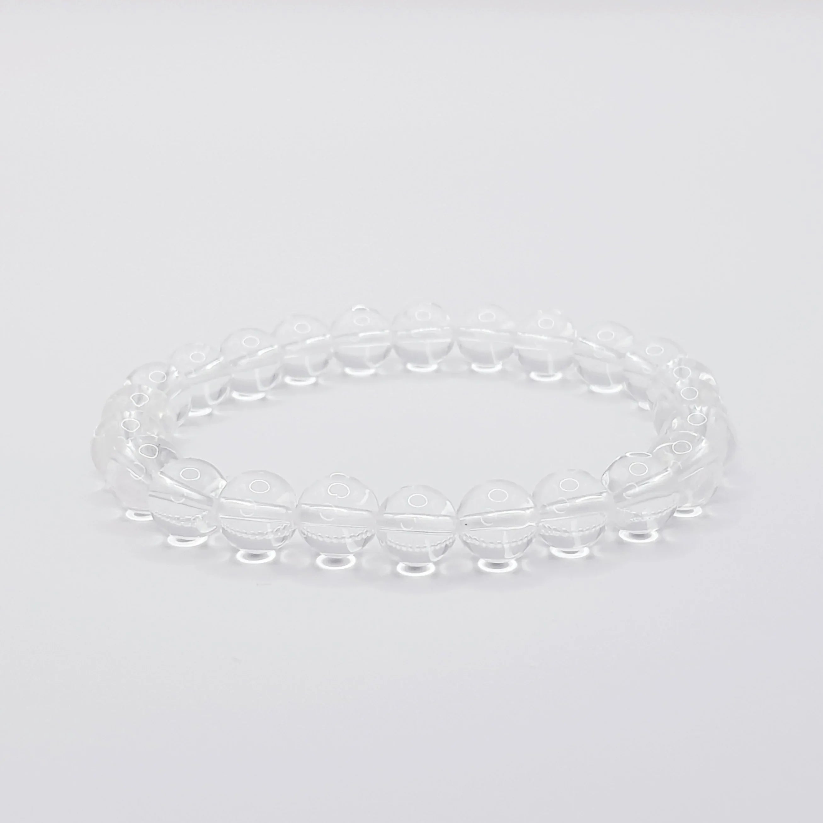 Klarer Quarz-Perlenarmband – One-Size, Dehnbar, Handgefertigt - World of Crystals