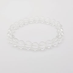 Klarer Quarz-Perlenarmband – One-Size, Dehnbar, Handgefertigt - World of Crystals