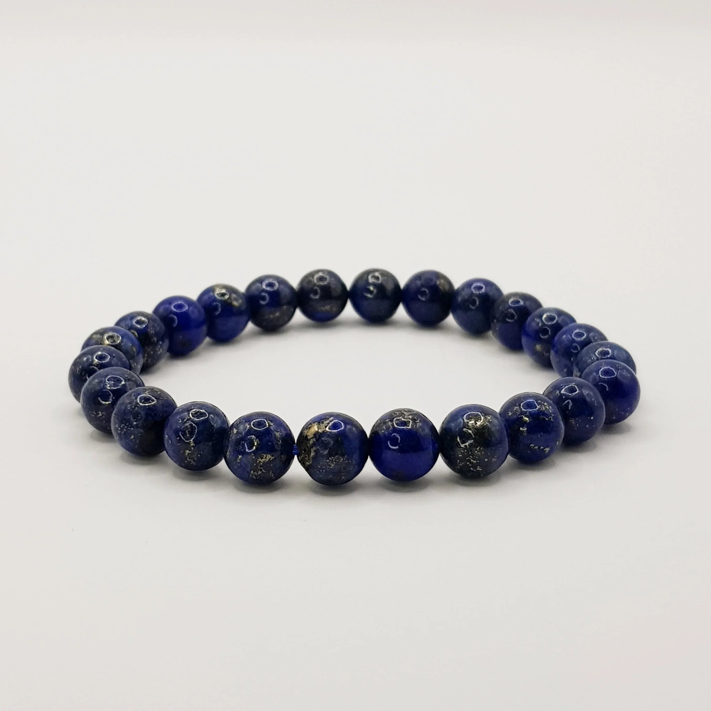 Lapislazuli-Perlenarmband – One-Size, Dehnbar, Handgefertigt - World of Crystals