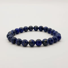 Lapislazuli-Perlenarmband – One-Size, Dehnbar, Handgefertigt - World of Crystals