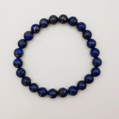 Lapislazuli-Perlenarmband – One-Size, Dehnbar, Handgefertigt - World of Crystals