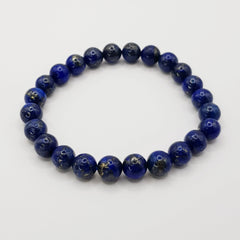 Lapislazuli-Perlenarmband – One-Size, Dehnbar, Handgefertigt - World of Crystals