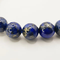 Lapislazuli-Perlenarmband – One-Size, Dehnbar, Handgefertigt - World of Crystals