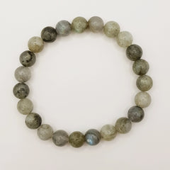 Labradorit-Perlenarmband – One-Size, Dehnbar, Handgefertigt - World of Crystals