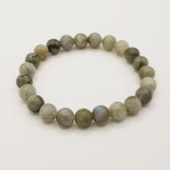 Labradorit-Perlenarmband – One-Size, Dehnbar, Handgefertigt - World of Crystals