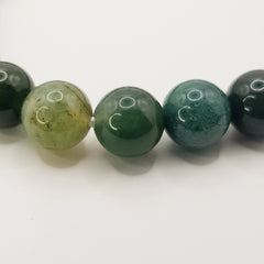 Moosachat-Perlenarmband – One-Size, Dehnbar, Handgefertigt - World of Crystals