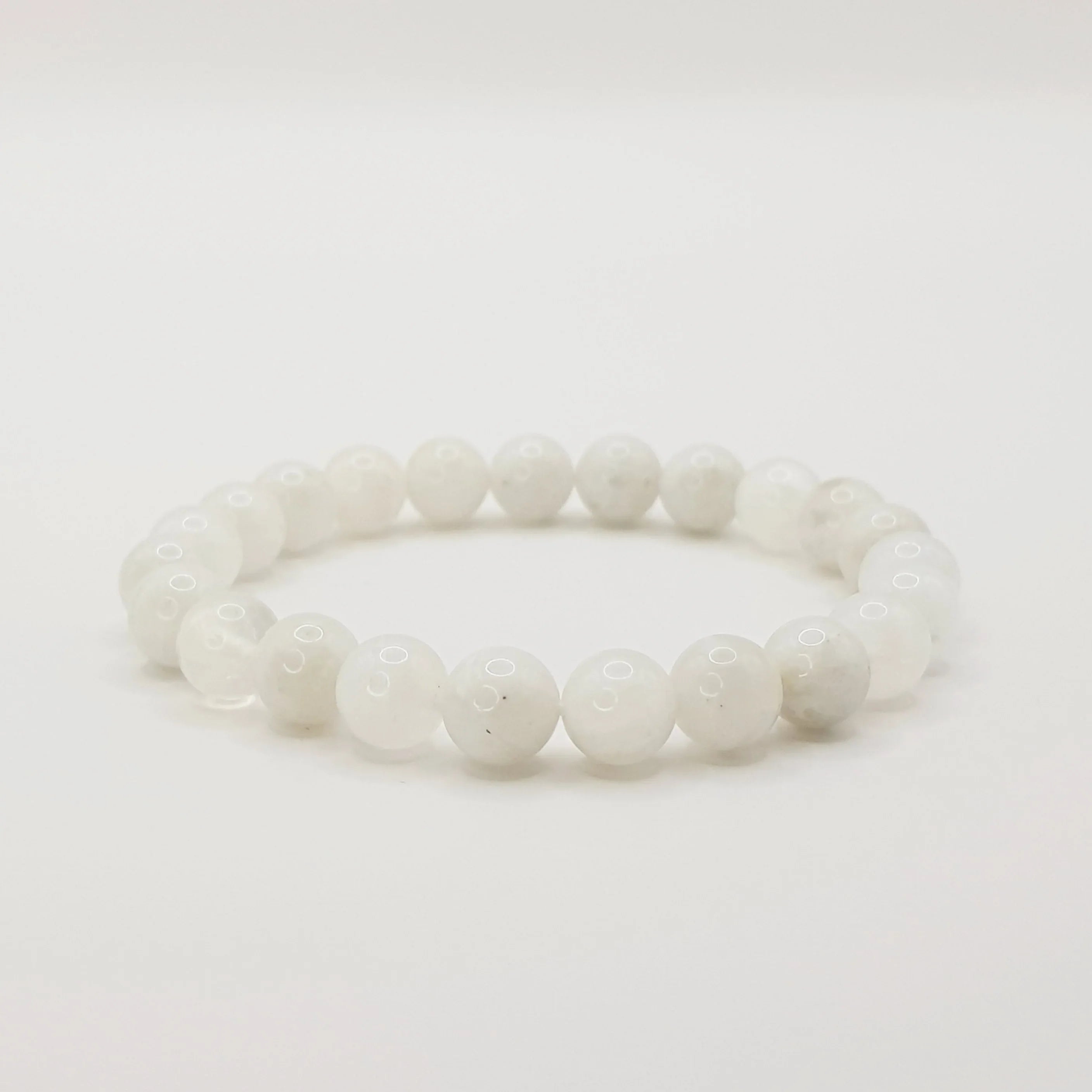 Regenbogen Mondstein-Perlenarmband – One-Size, Dehnbar, Handgefertigt - World of Crystals