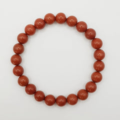 Roter Jaspis-Perlenarmband – One-Size, Dehnbar, Handgefertigt - World of Crystals
