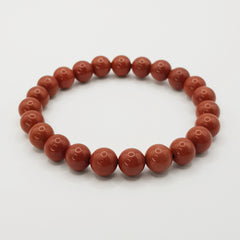 Roter Jaspis-Perlenarmband – One-Size, Dehnbar, Handgefertigt - World of Crystals