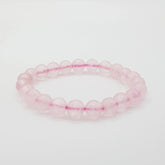 Rosenquarz-Perlenarmband – One-Size, Dehnbar, Handgefertigt - World of Crystals