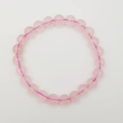Rosenquarz-Perlenarmband – One-Size, Dehnbar, Handgefertigt - World of Crystals