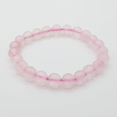 Rosenquarz-Perlenarmband – One-Size, Dehnbar, Handgefertigt - World of Crystals
