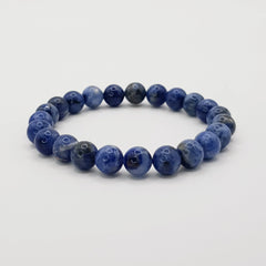 Sodalith-Perlenarmband – One-Size, Dehnbar, Handgefertigt - World of Crystals