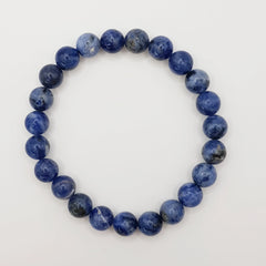 Sodalith-Perlenarmband – One-Size, Dehnbar, Handgefertigt - World of Crystals