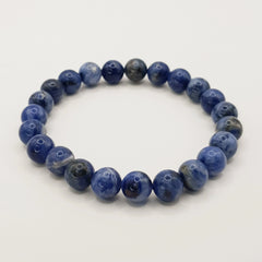 Sodalith-Perlenarmband – One-Size, Dehnbar, Handgefertigt - World of Crystals