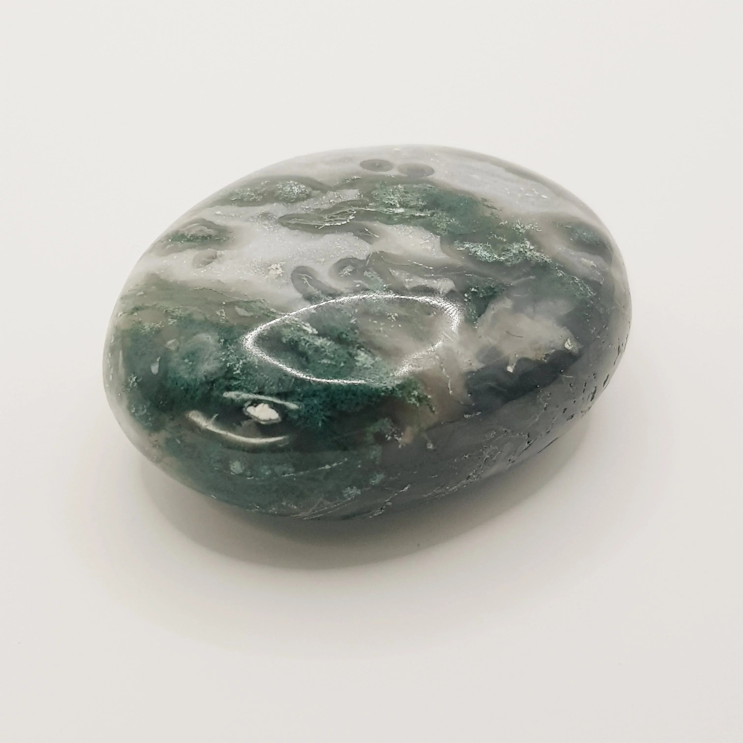 Moosachat-Palmstein – 5cm, Handgefertigt - World of Crystals