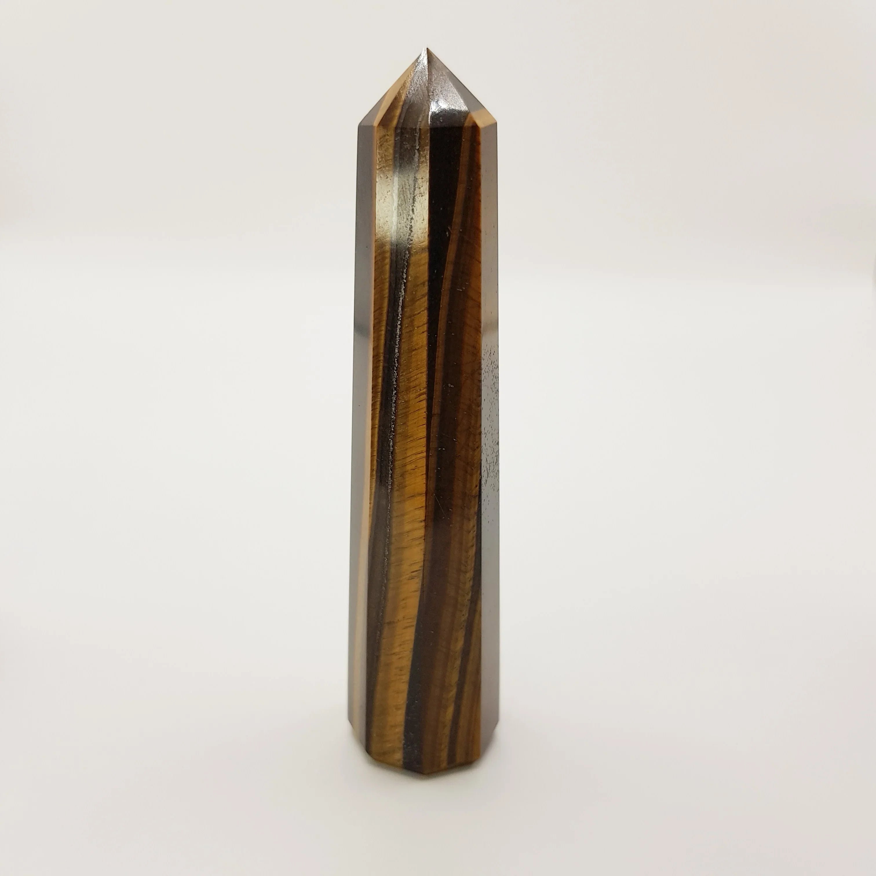 Gelbes Tigerauge-Obelisk Turm – 5-15cm, Handgefertigt - World of Crystals