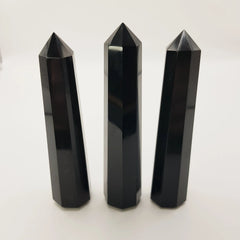 Schwarzer Obsidian-Obelisk Turm – 5-15cm, Handgefertigt - World of Crystals