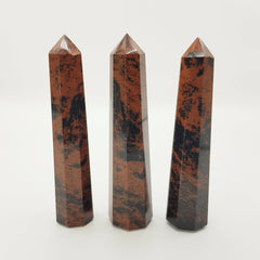 Mahagoni Obsidian-Obelisk Turm – 5-15cm, Handgefertigt - World of Crystals