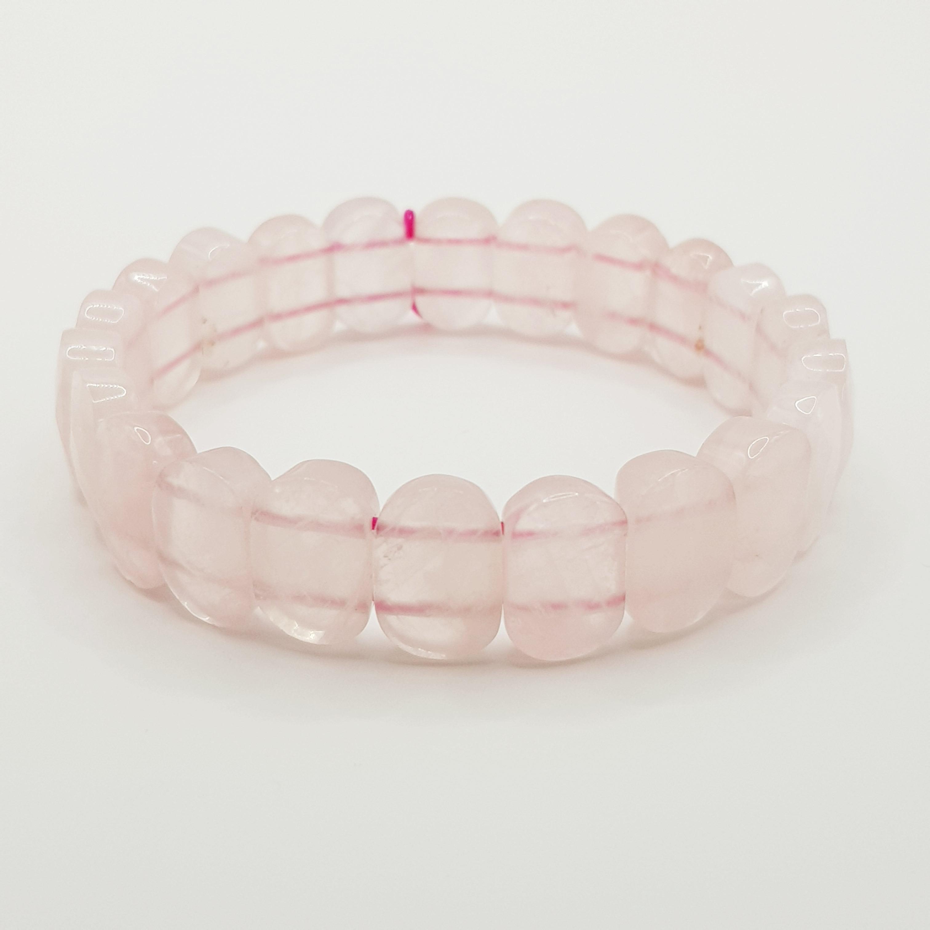 Rosenquarz-Premium Edelarmband – One-Size - World of Crystals