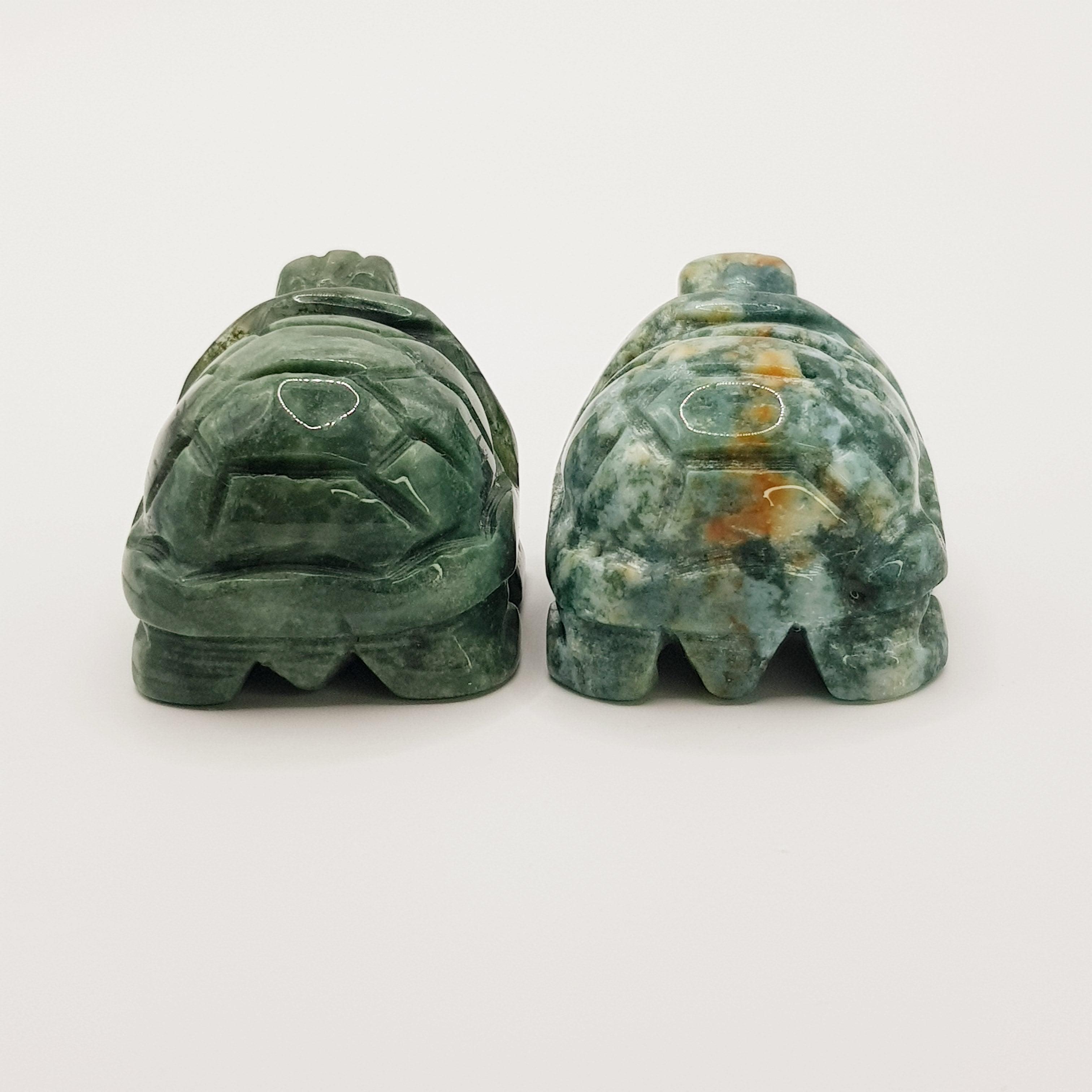 Schutzschildkröte aus Moosachat - World of Crystals