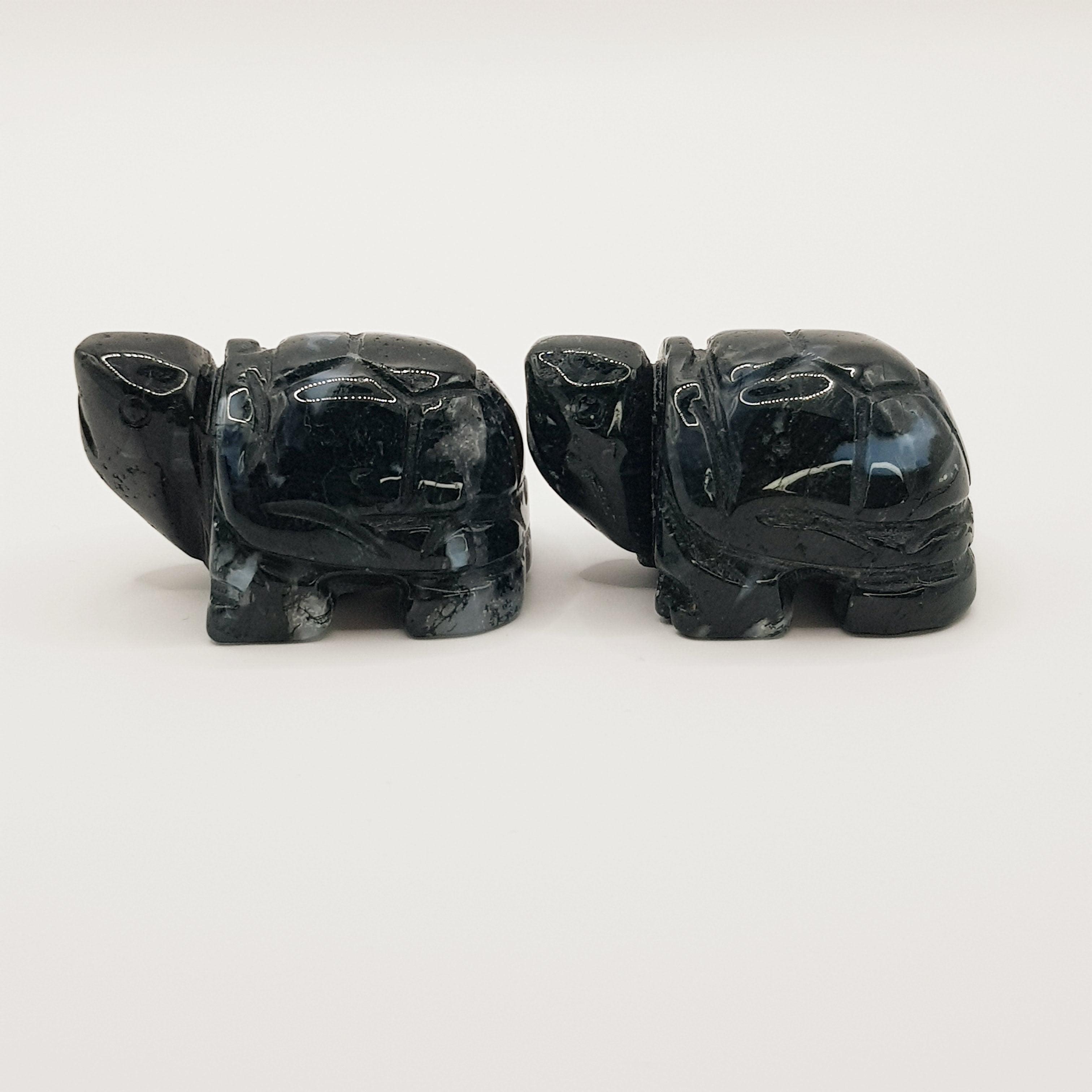 Schutzschildkröte aus Moosachat - World of Crystals