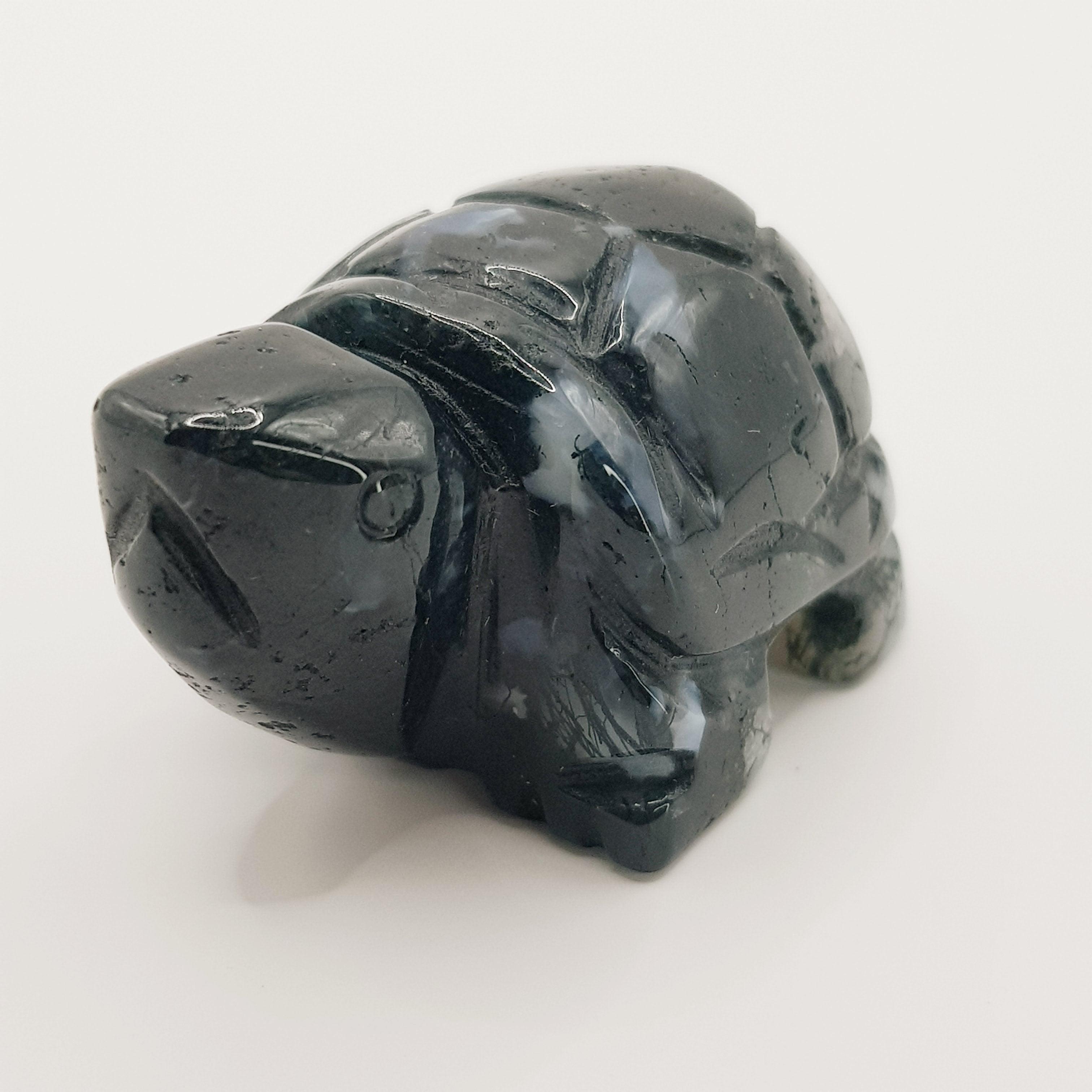 Schutzschildkröte aus Moosachat - World of Crystals