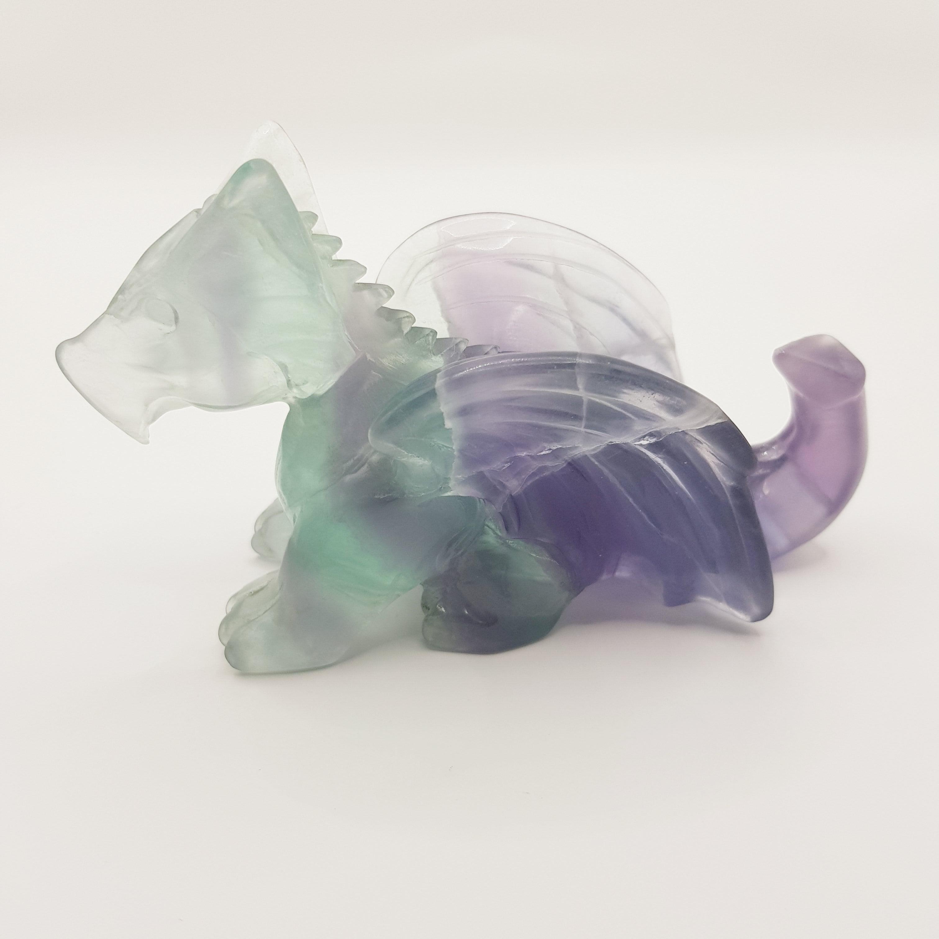 Aurora-Drache aus Regenbogen-Fluorit - World of Crystals