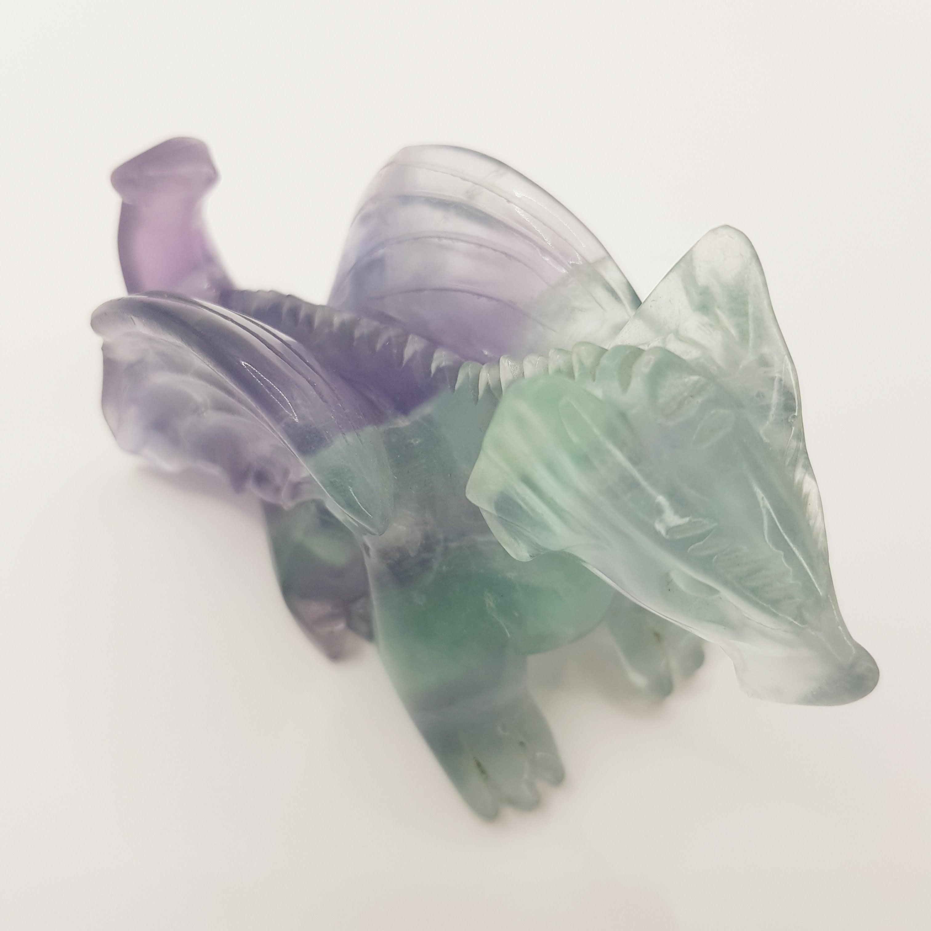Aurora-Drache aus Regenbogen-Fluorit - World of Crystals