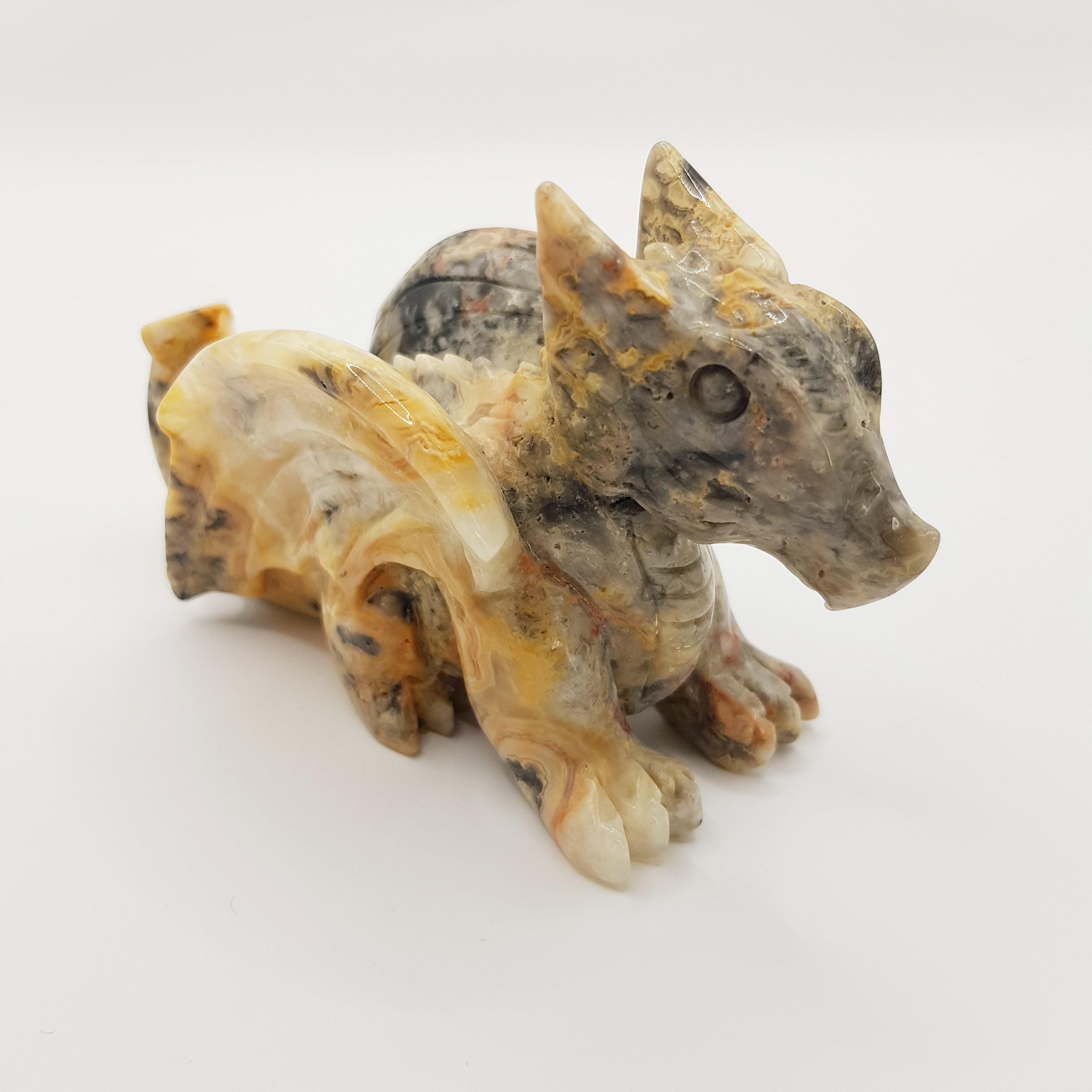 Mystischer Drache aus Crazy Lace Achat - World of Crystals