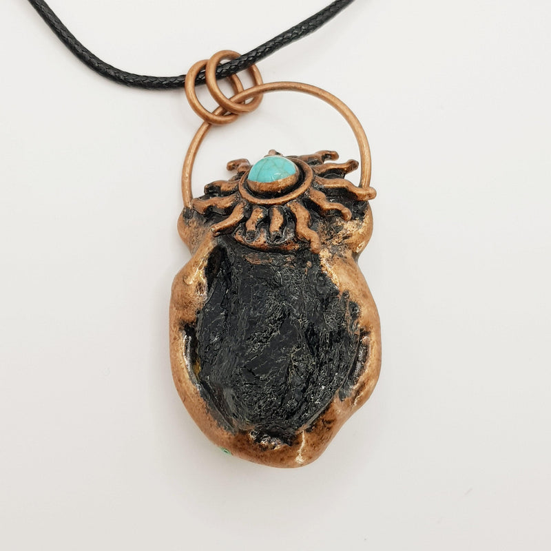 Schutzstein-Amulett mit Schwarzem Obsidian