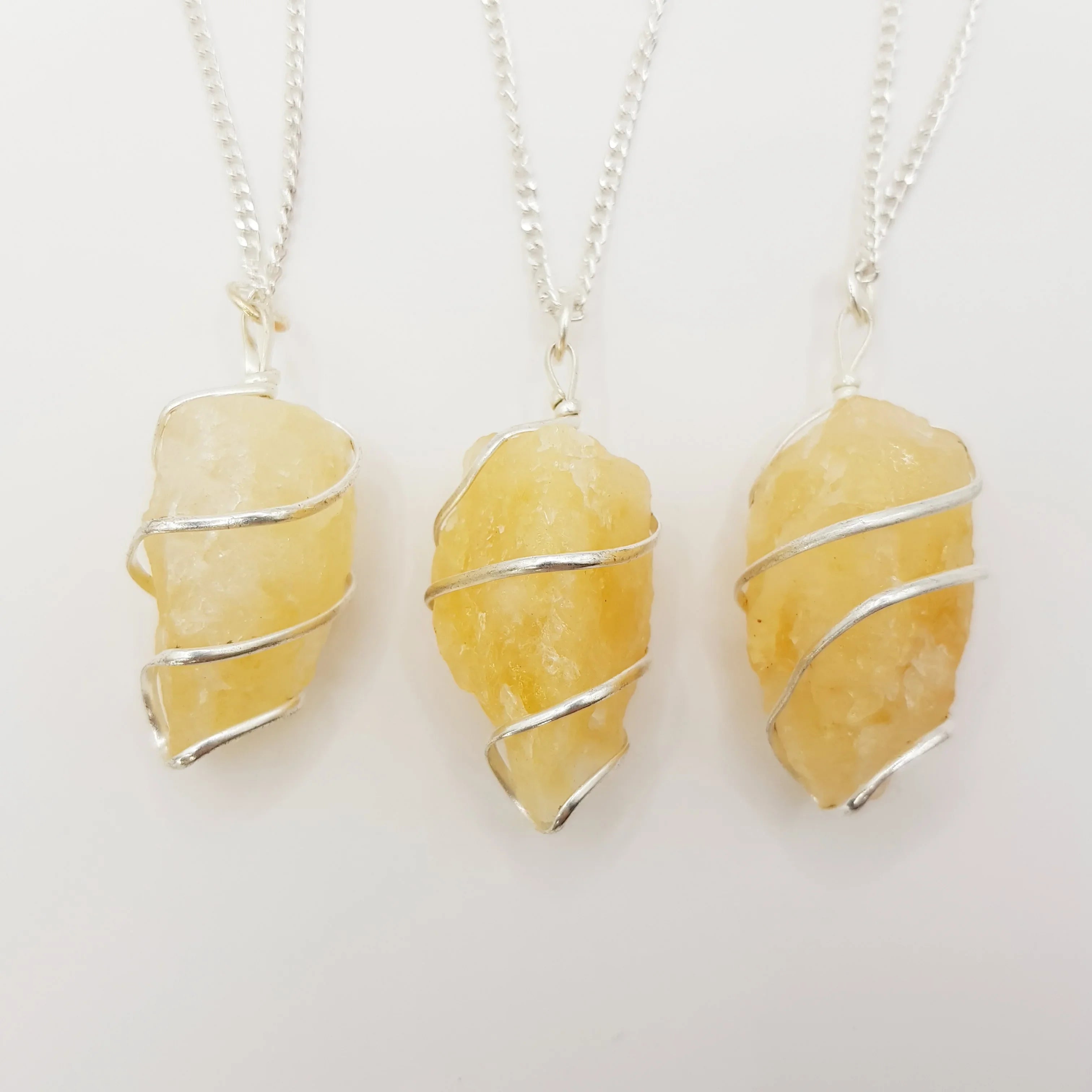 Citrin-Rohstein Halskette – 3-4cm, Handgefertigt - World of Crystals