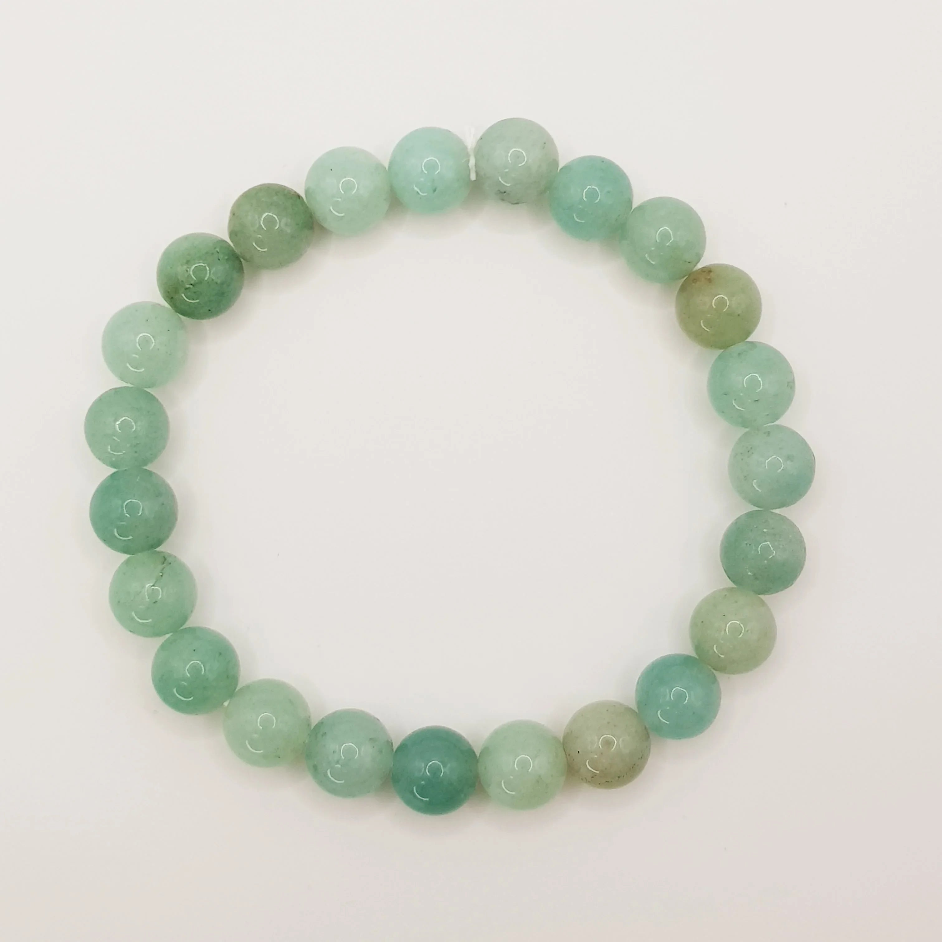 Amazonit-Perlenarmband – One-Size, Dehnbar, Handgefertigt - World of Crystals