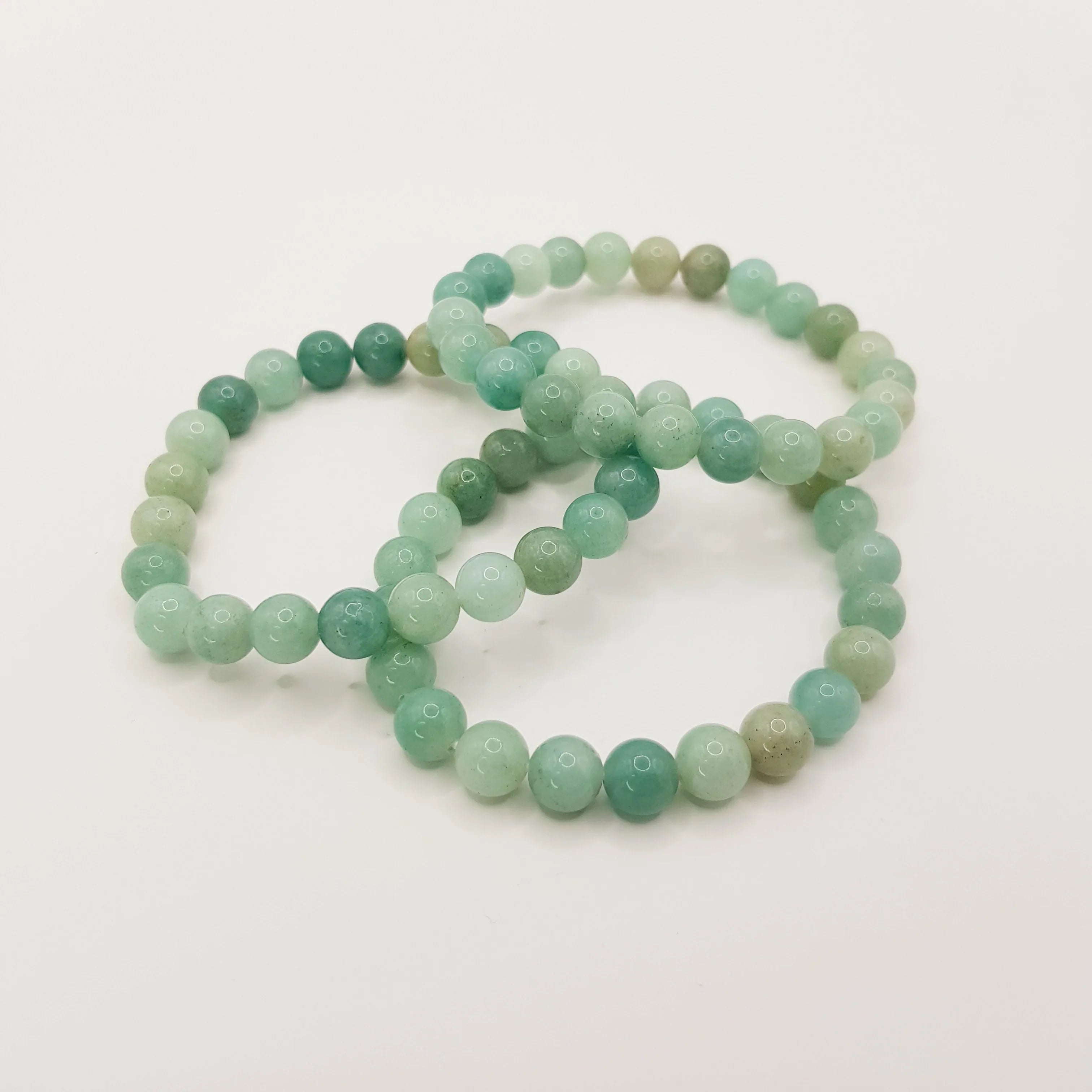 Amazonit-Perlenarmband – One-Size, Dehnbar, Handgefertigt - World of Crystals