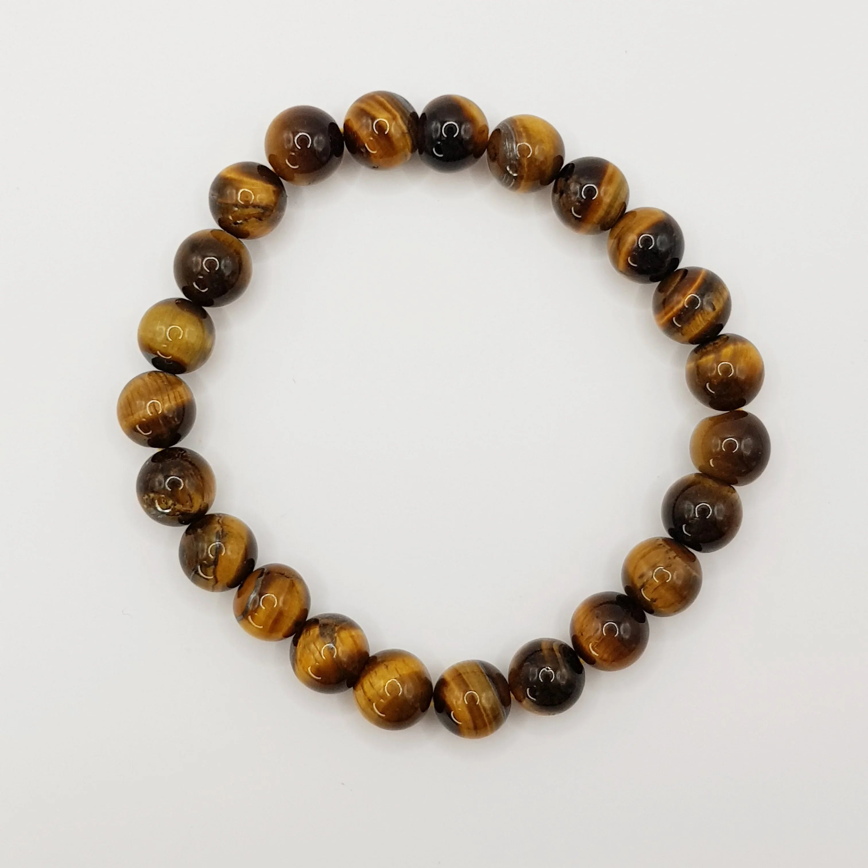 Gelbes Tigerauge-Perlenarmband – One-Size, Dehnbar, Handgefertigt - World of Crystals