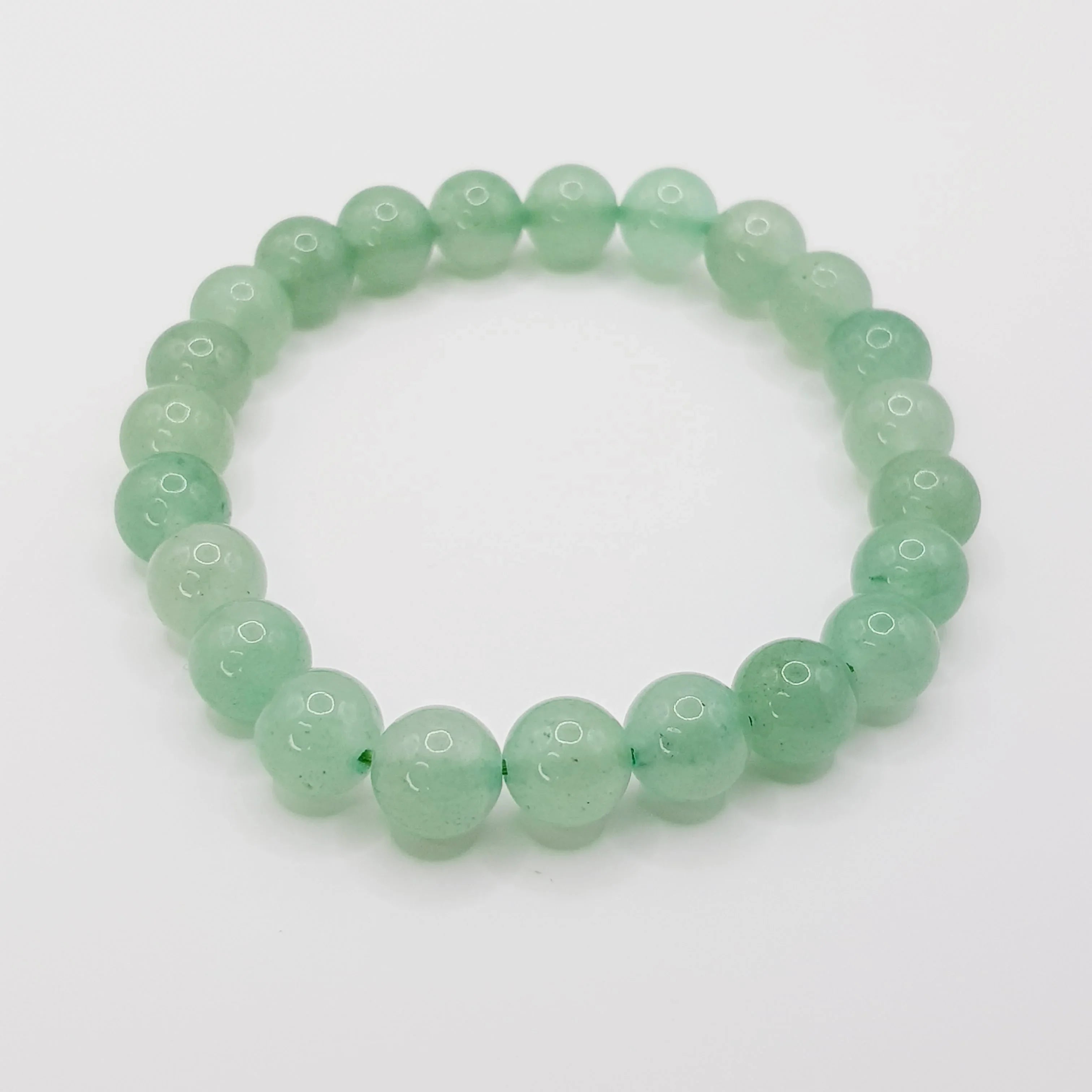 Grüner Aventurin-Perlenarmband – One-Size, Dehnbar, Handgefertigt - World of Crystals