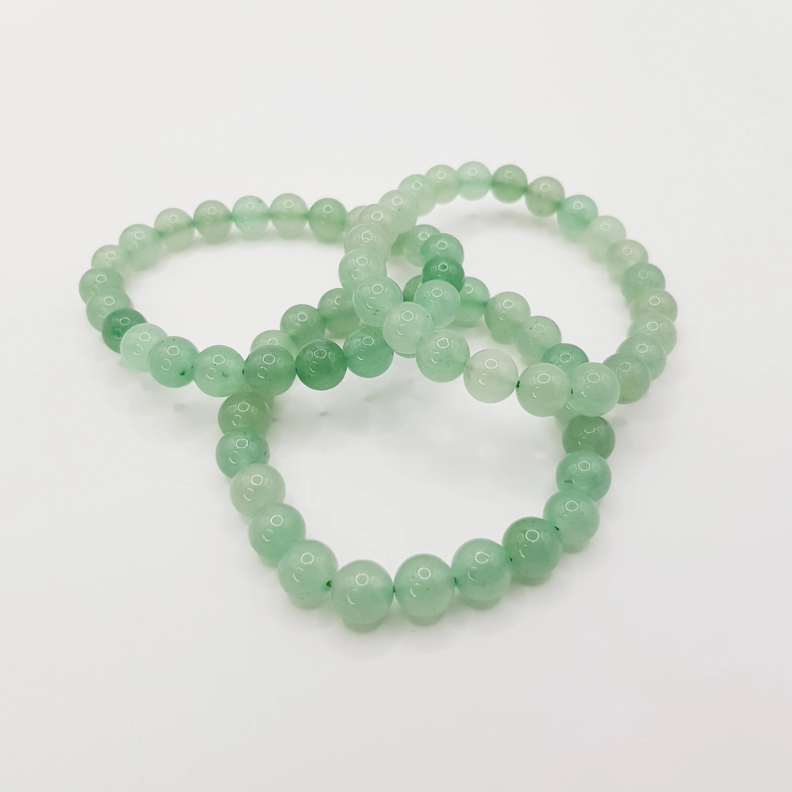 Grüner Aventurin-Perlenarmband – One-Size, Dehnbar, Handgefertigt - World of Crystals