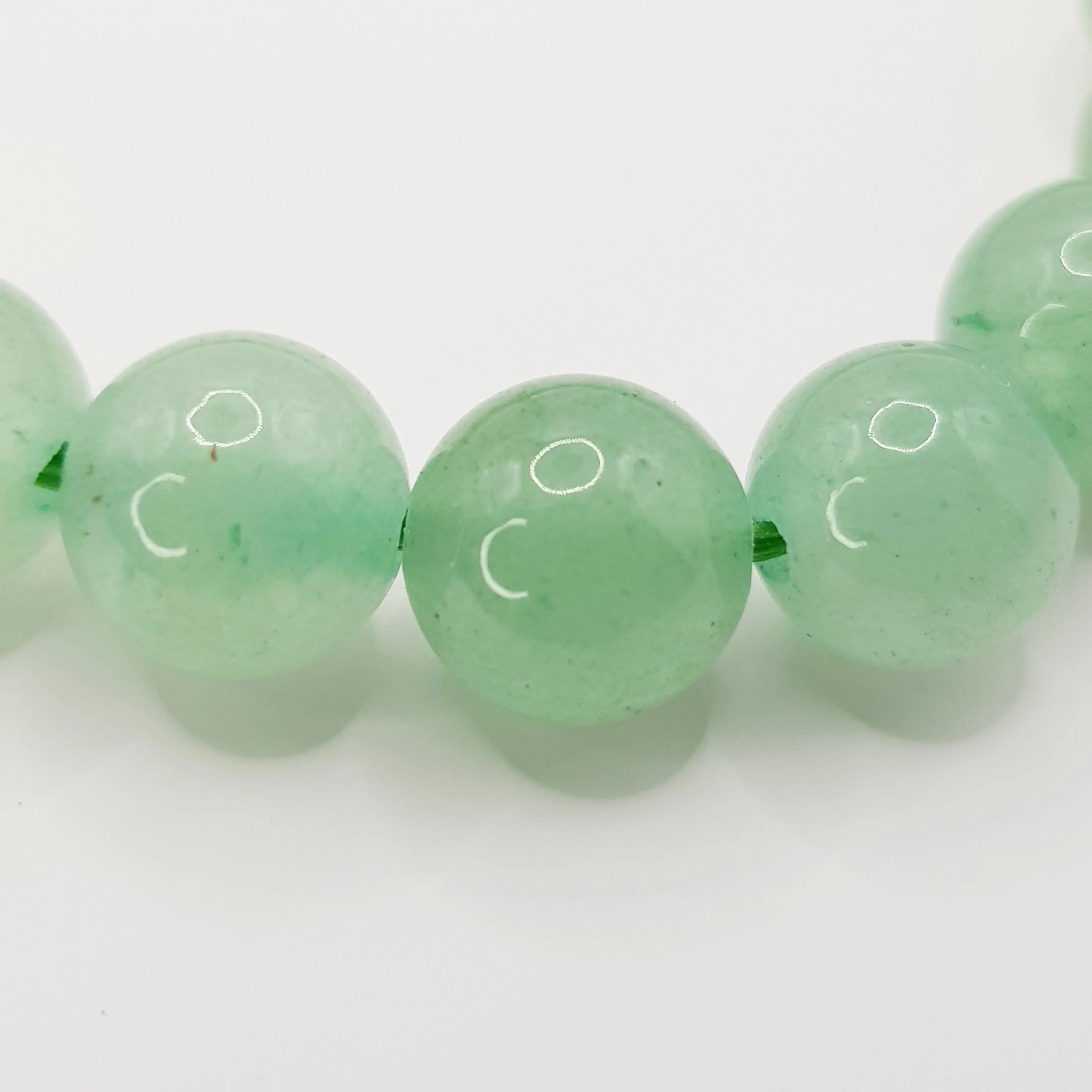 Grüner Aventurin-Perlenarmband – One-Size, Dehnbar, Handgefertigt - World of Crystals