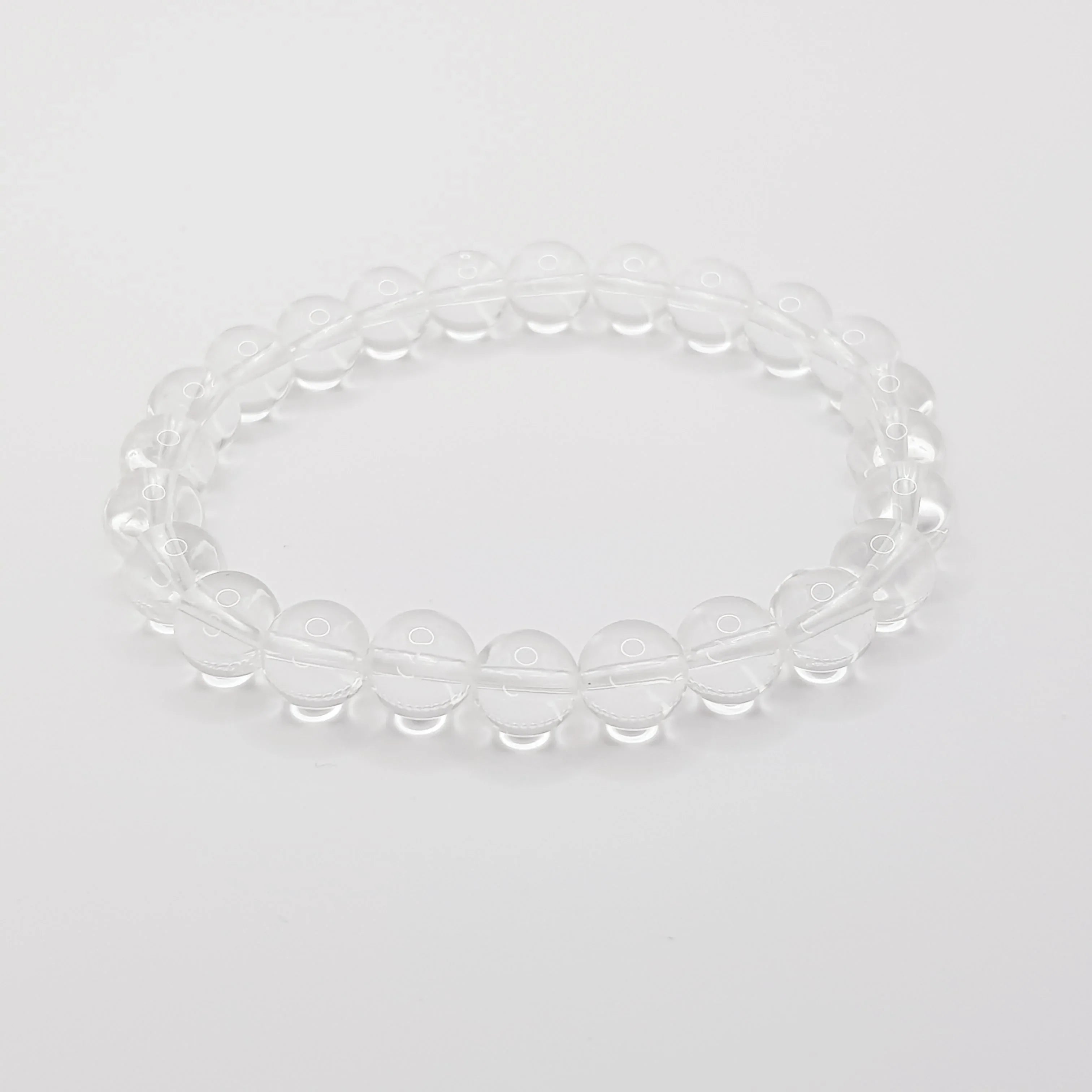 Klarer Quarz-Perlenarmband – One-Size, Dehnbar, Handgefertigt - World of Crystals